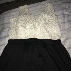 white and black dress